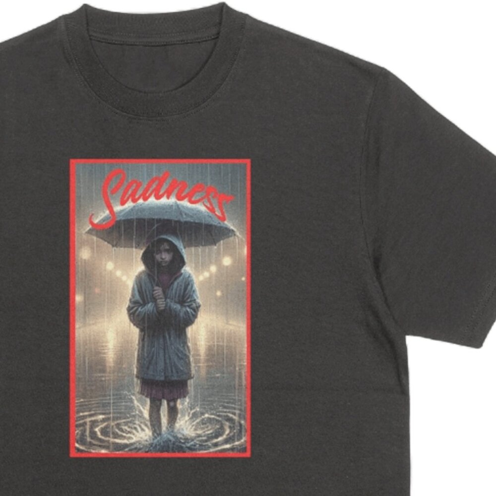Sadness Girl T-shirt | Sad Girl In Rain Shirt